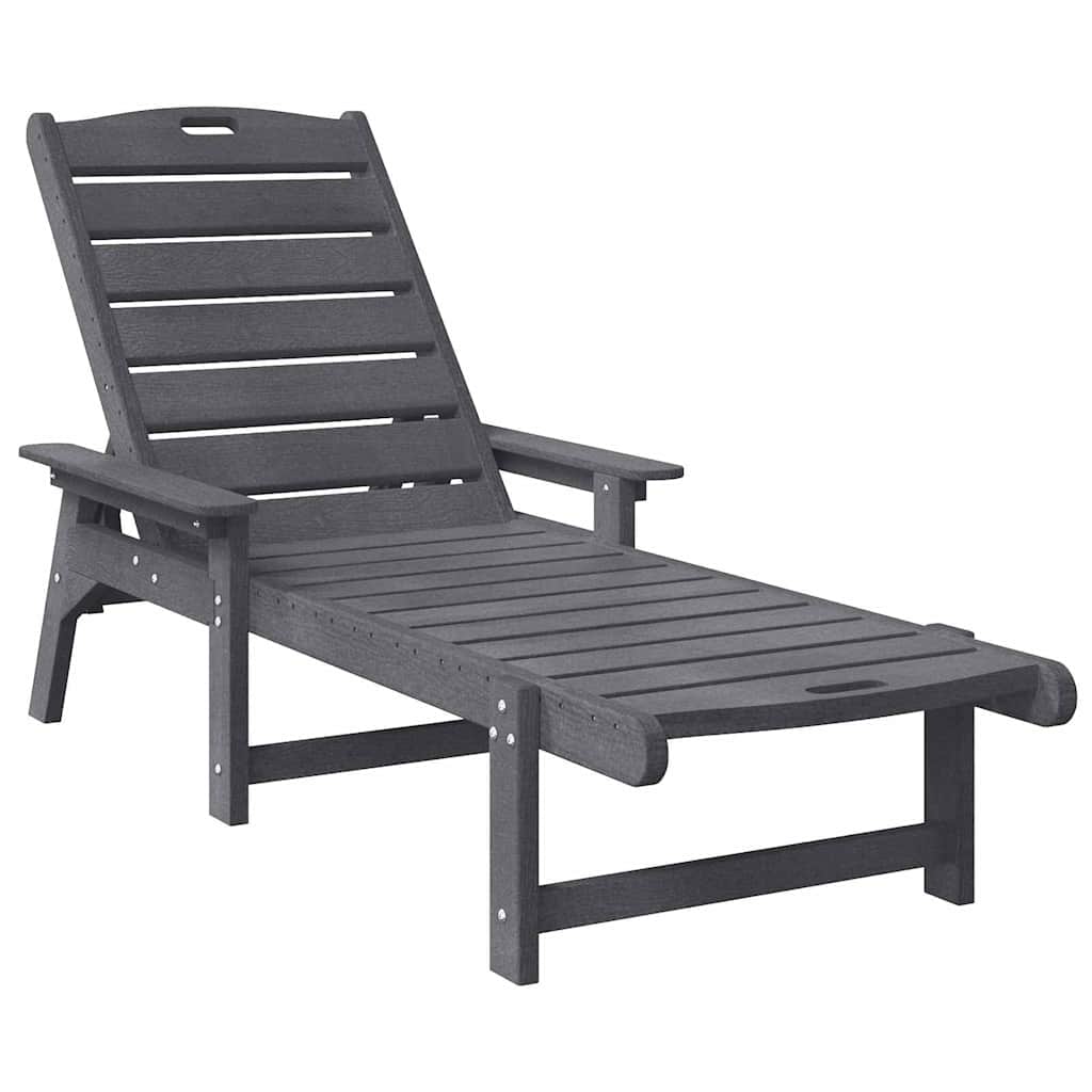 Ligstoel 2 pcs Lichtgrijs 195,5 x 53 x 98,5 cm Polyetheen is nu te koop bij PeponiXL, paradijselijk wonen!