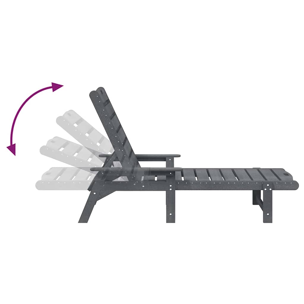 Ligstoel 2 pcs Lichtgrijs 195,5 x 53 x 98,5 cm Polyetheen is nu te koop bij PeponiXL, paradijselijk wonen!