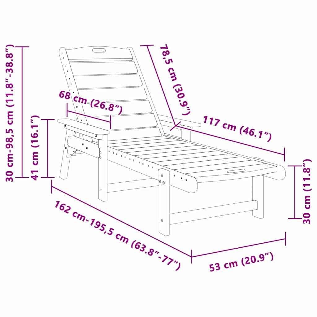 Ligstoel 2 pcs Lichtgrijs 195,5 x 53 x 98,5 cm Polyetheen is nu te koop bij PeponiXL, paradijselijk wonen!