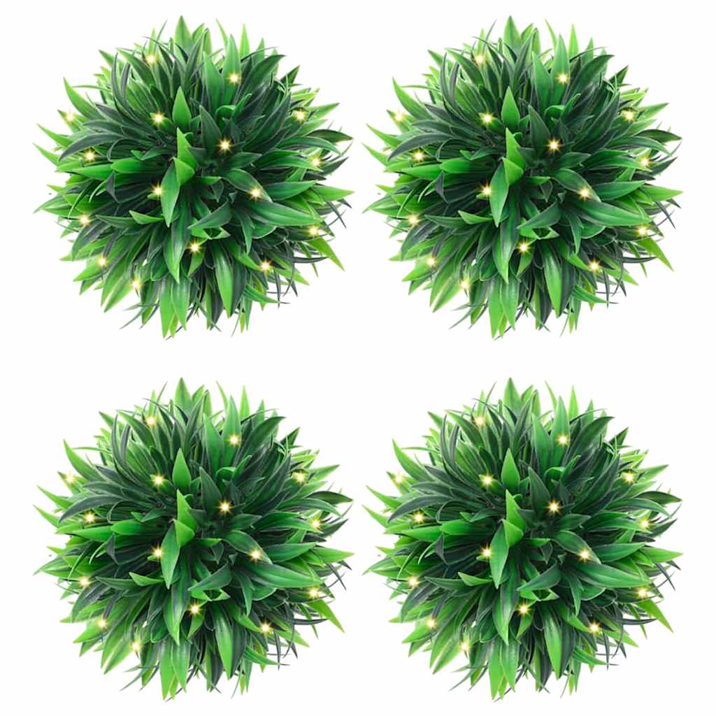 Kunstbuxusballen met LED-verlichting 4 st 15 cm groen is nu te koop bij PeponiXL, paradijselijk wonen!