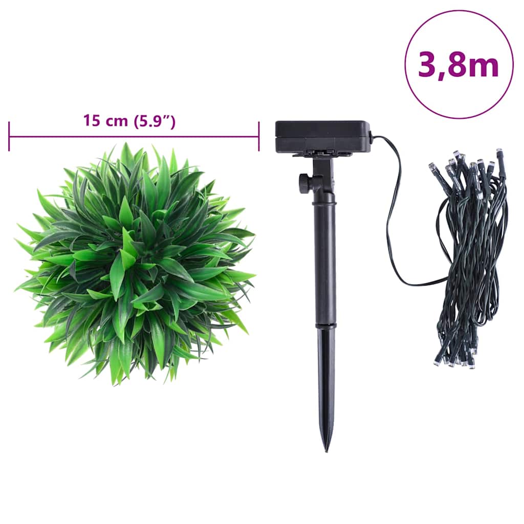 Kunstbuxusballen met LED-verlichting 4 st 15 cm groen is nu te koop bij PeponiXL, paradijselijk wonen!