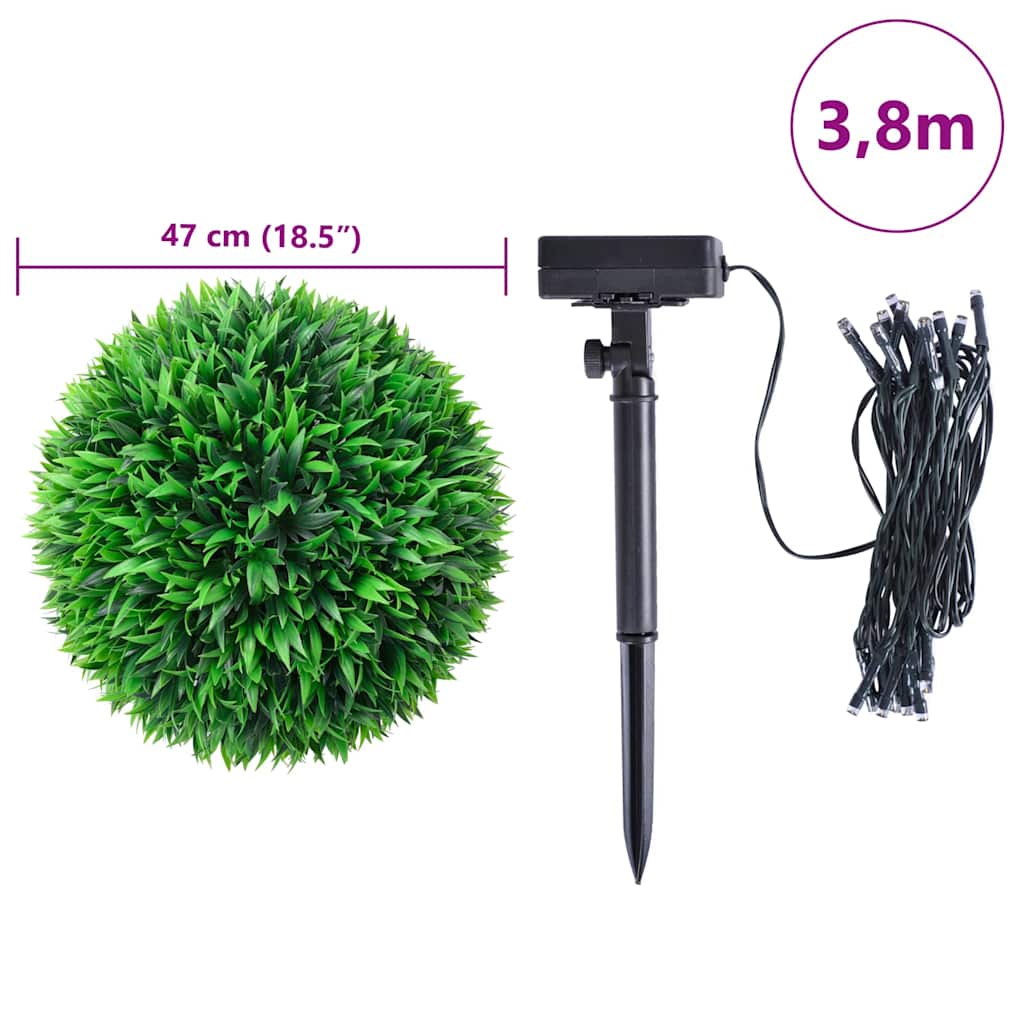 Kunstbuxusballen met LED-verlichting 2 st 47 cm groen is nu te koop bij PeponiXL, paradijselijk wonen!