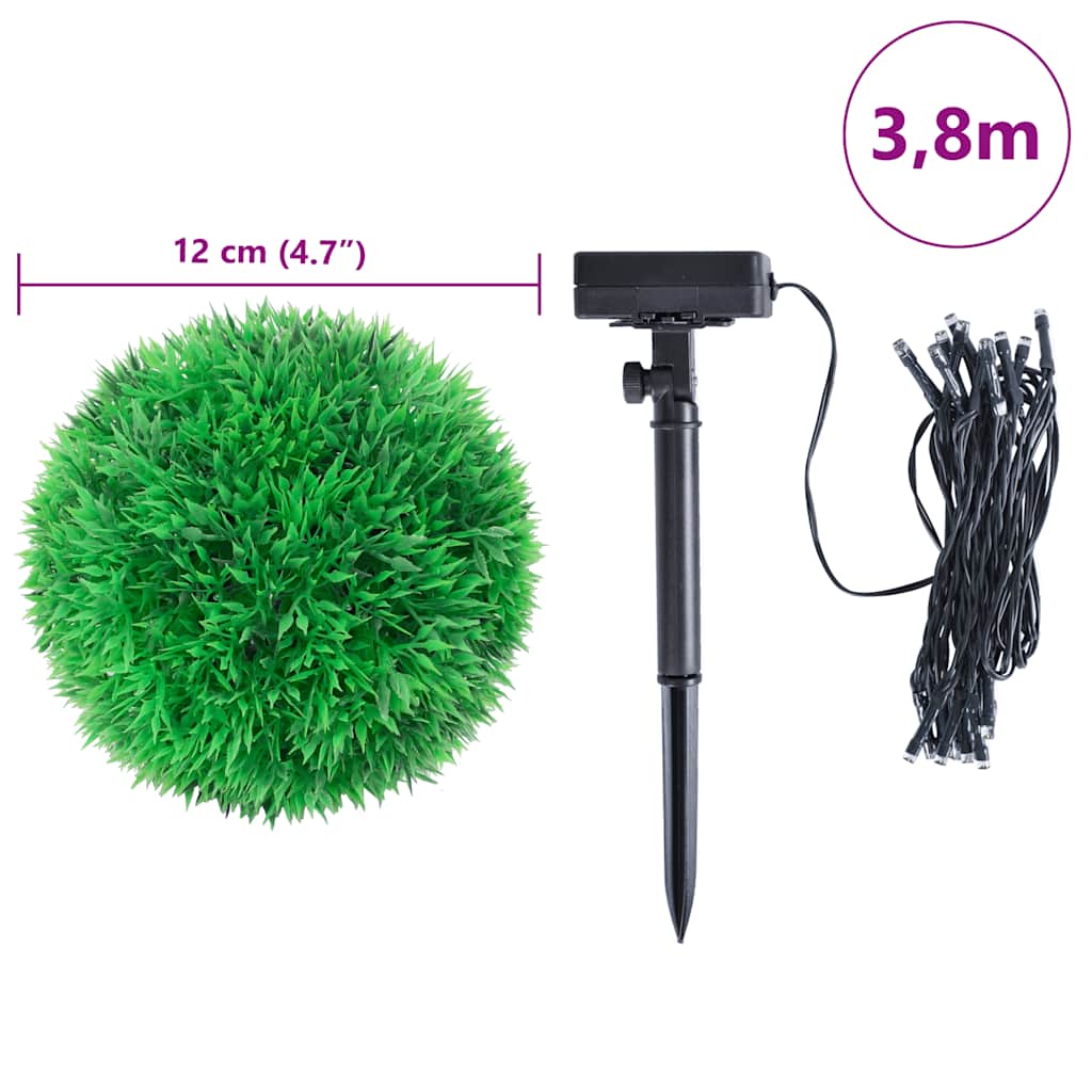 Kunstbuxusballen met LED-verlichting 4 st 12 cm groen is nu te koop bij PeponiXL, paradijselijk wonen!