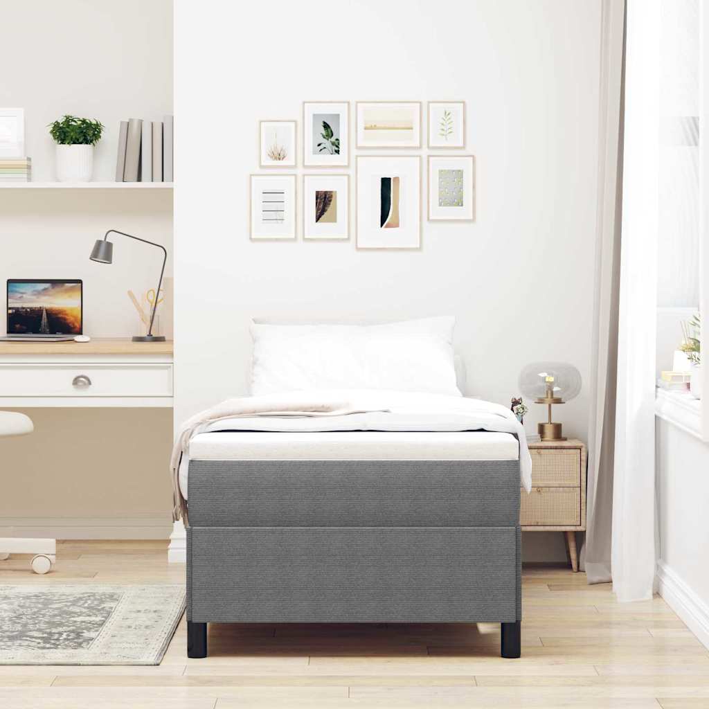 Boxspringbed Lichtgrijs 80 x 200 cm Katoen Stof is nu te koop bij PeponiXL, paradijselijk wonen!