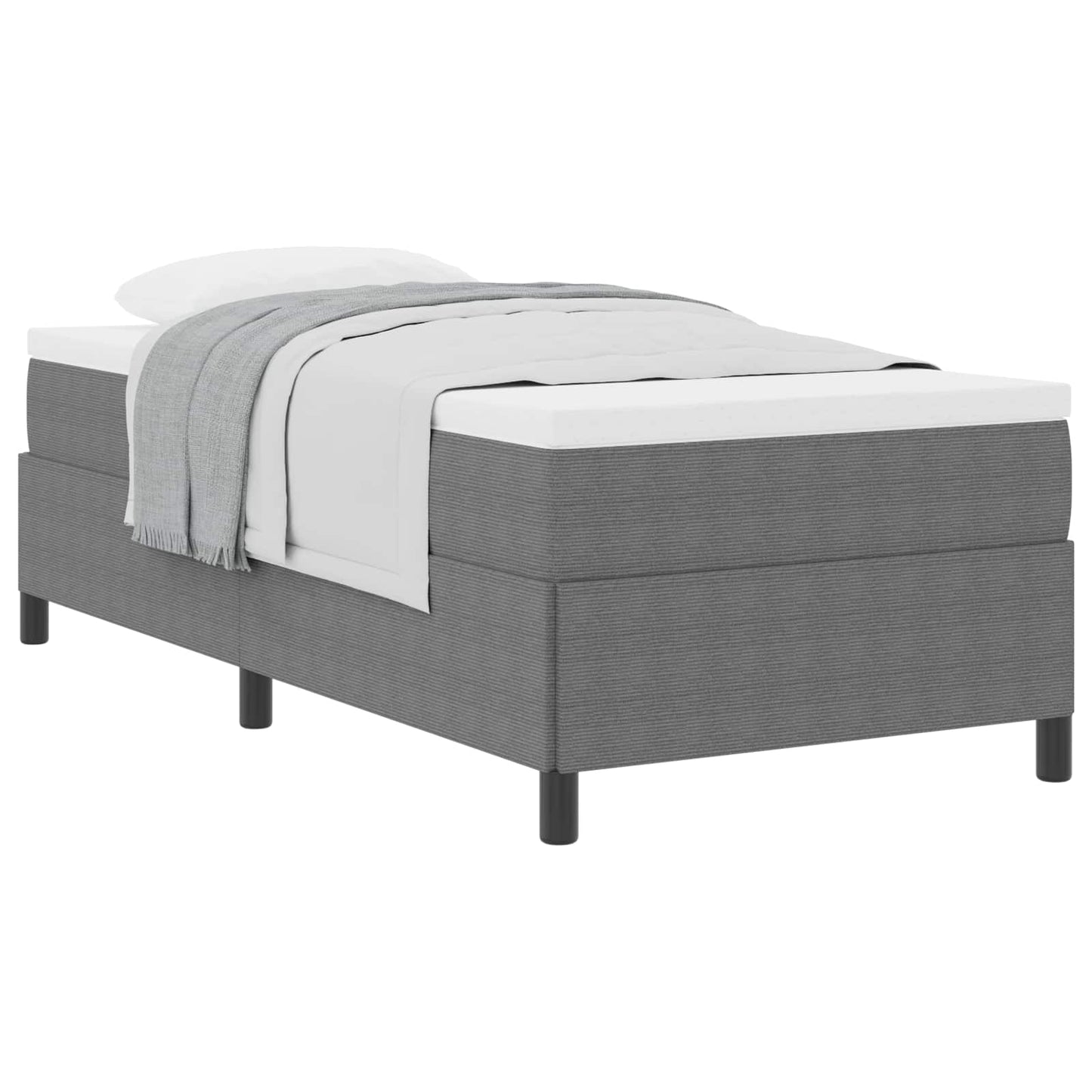Boxspringbed Lichtgrijs 80 x 200 cm Katoen Stof is nu te koop bij PeponiXL, paradijselijk wonen!