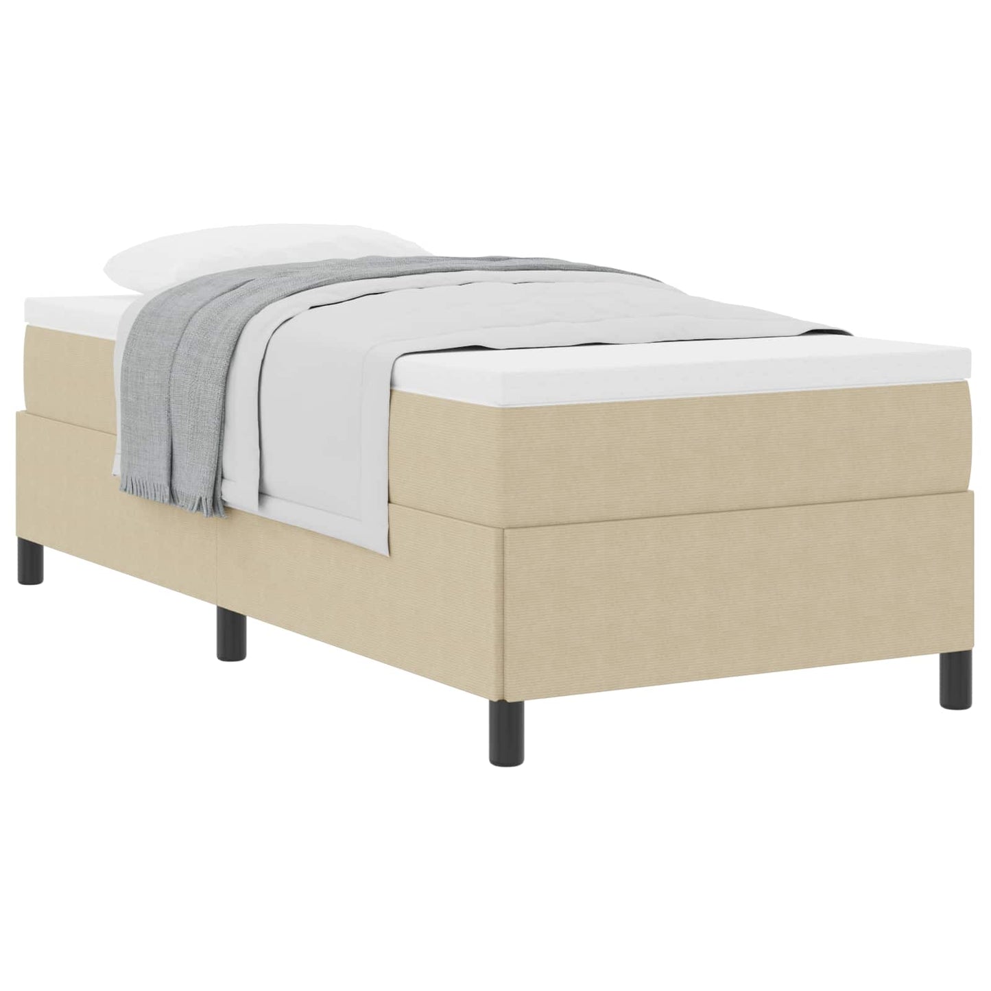 Boxspringbed Grijs groen 80 x 200 cm Katoen Stof is nu te koop bij PeponiXL, paradijselijk wonen!