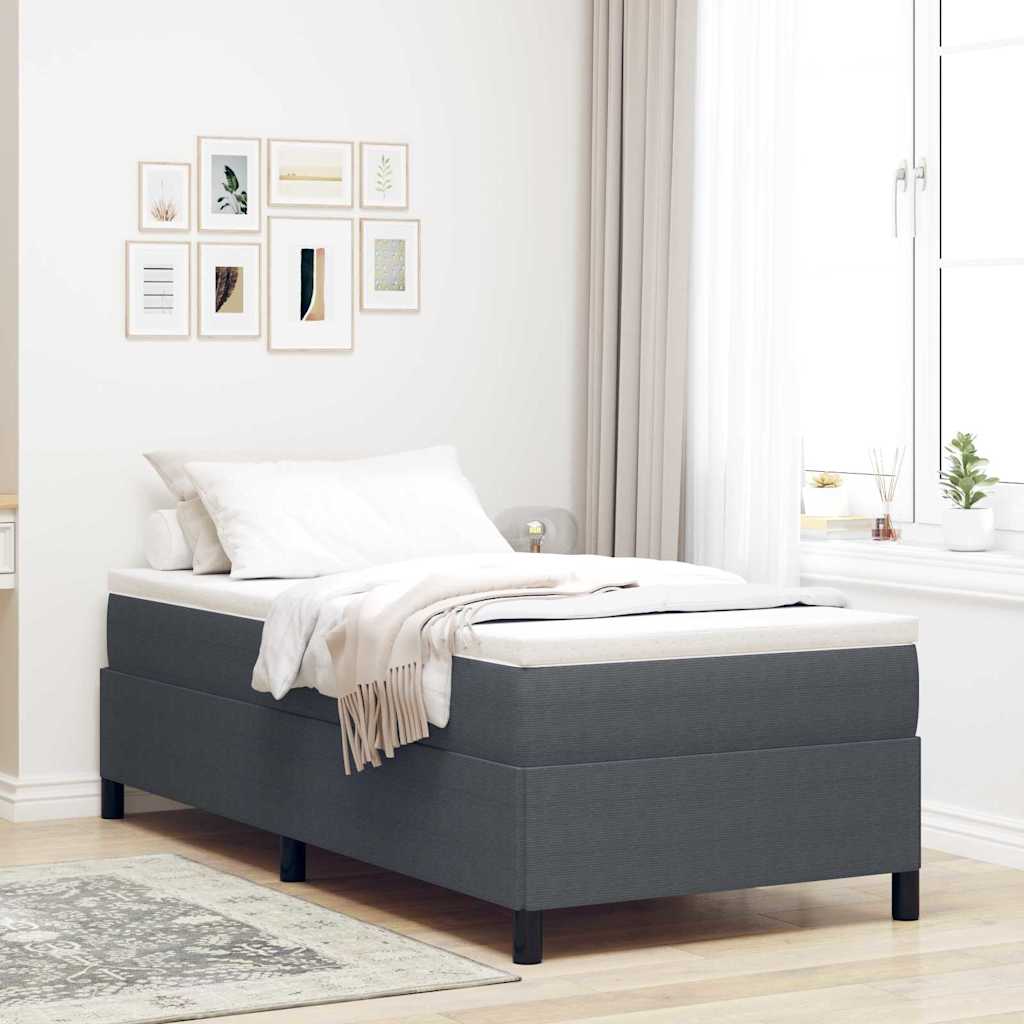 Boxspringbed Donkergrijs 90 x 200 cm Katoen Stof is nu te koop bij PeponiXL, paradijselijk wonen!