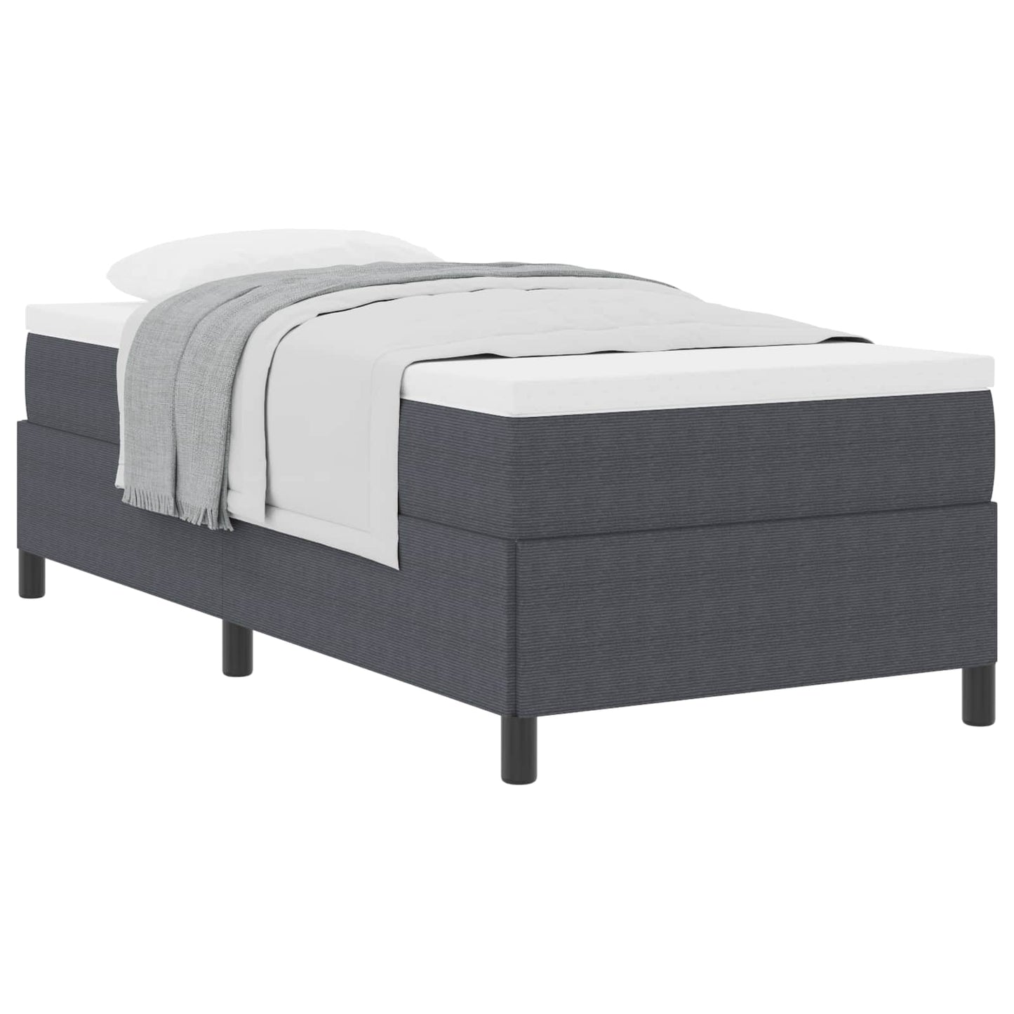 Boxspringbed Donkergrijs 90 x 200 cm Katoen Stof is nu te koop bij PeponiXL, paradijselijk wonen!
