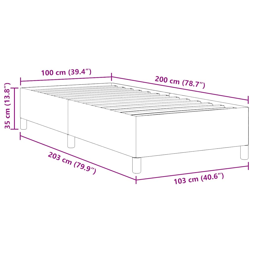 Boxspringbed Lichtgrijs 100 x 200 cm Katoen Stof is nu te koop bij PeponiXL, paradijselijk wonen!