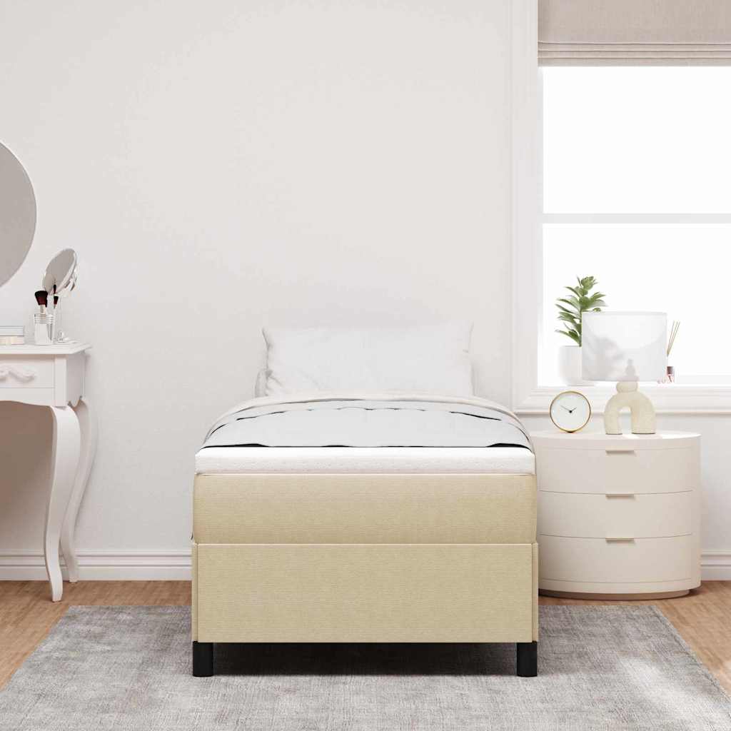 Boxspringbed Grijs groen 100 x 200 cm Katoen Stof is nu te koop bij PeponiXL, paradijselijk wonen!