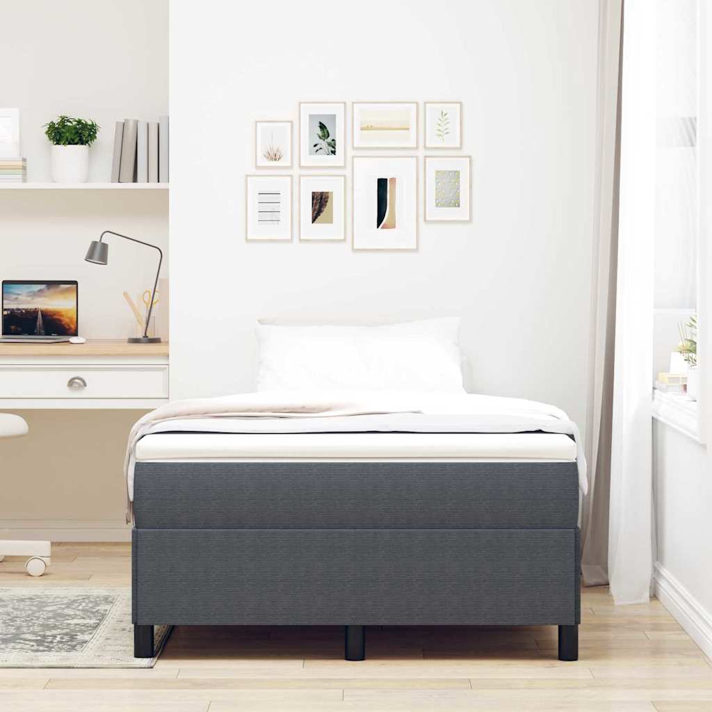 Boxspringbed Donkergrijs 120 x 190 cm Katoen Stof is nu te koop bij PeponiXL, paradijselijk wonen!
