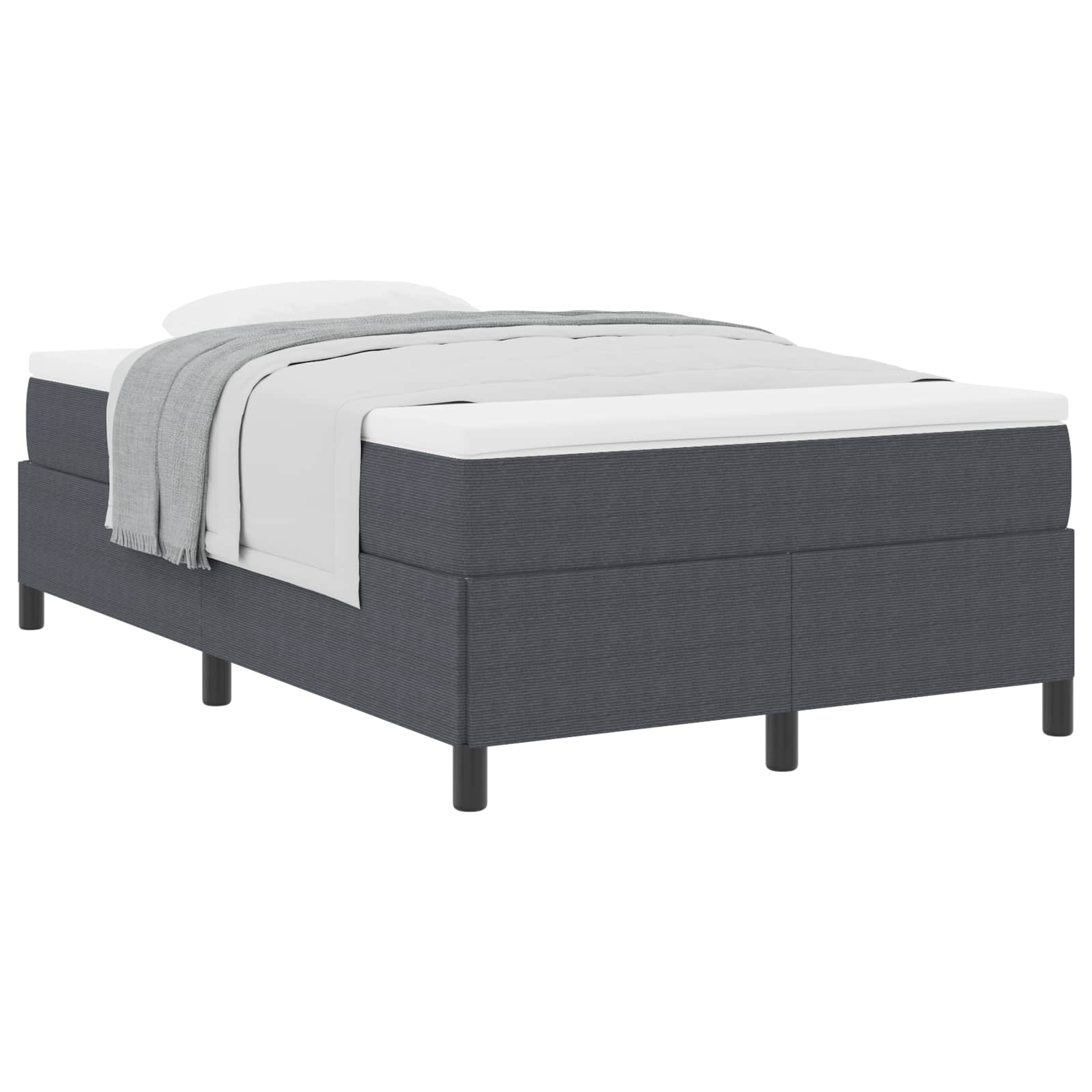 Boxspringbed Donkergrijs 120 x 200 cm Katoen Stof is nu te koop bij PeponiXL, paradijselijk wonen!