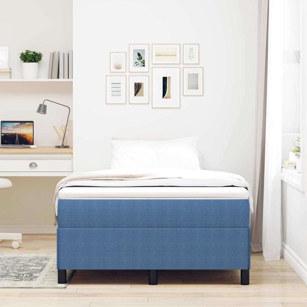 Boxspringbed Blauw 120 x 200 cm Katoen Stof is nu te koop bij PeponiXL, paradijselijk wonen!