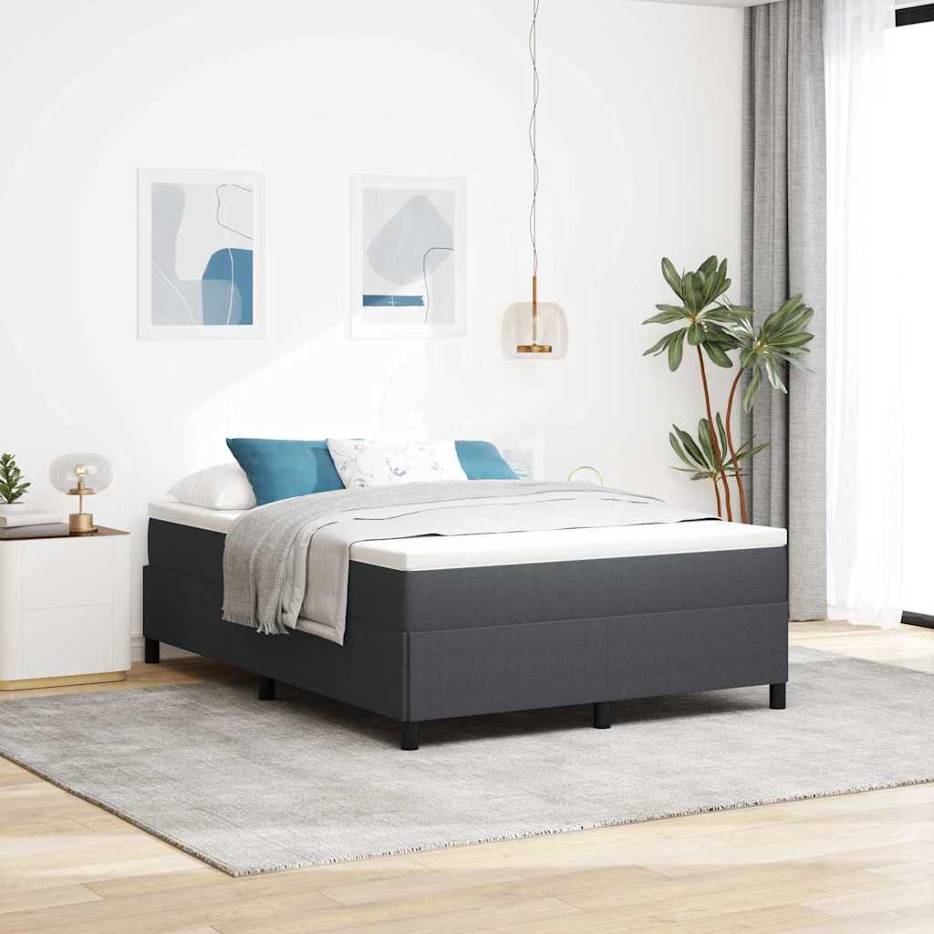 Boxspringbed Donkergrijs 140 x 190 cm Katoen Stof is nu te koop bij PeponiXL, paradijselijk wonen!