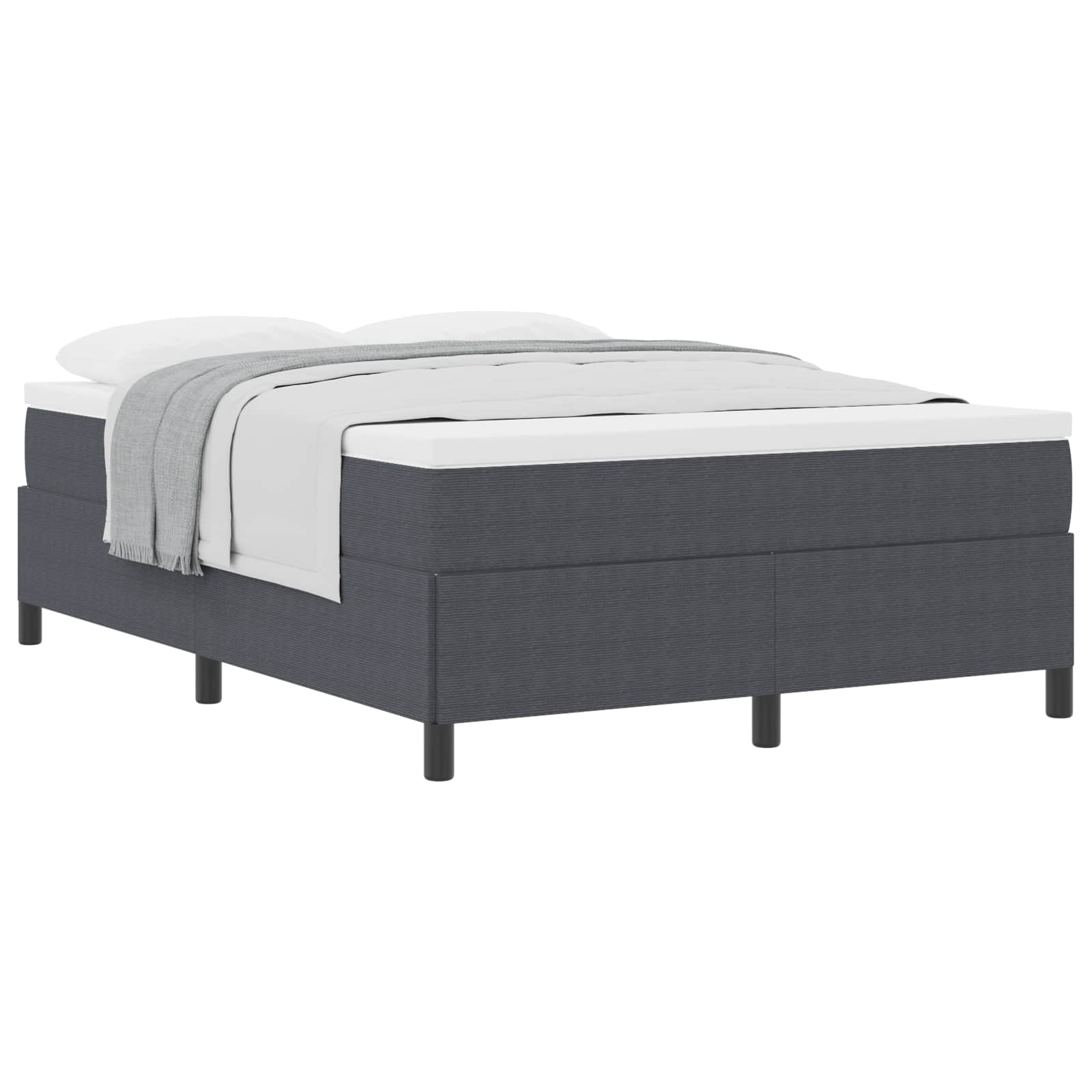 Boxspringbed Donkergrijs 140 x 190 cm Katoen Stof is nu te koop bij PeponiXL, paradijselijk wonen!