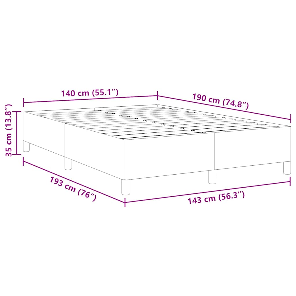 Boxspringbed Donkergrijs 140 x 190 cm Katoen Stof is nu te koop bij PeponiXL, paradijselijk wonen!