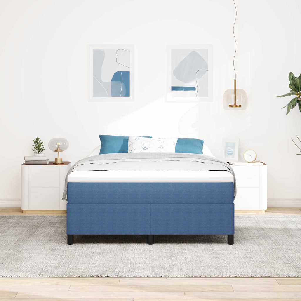 Boxspringbed Blauw 140 x 200 cm Katoen Stof is nu te koop bij PeponiXL, paradijselijk wonen!