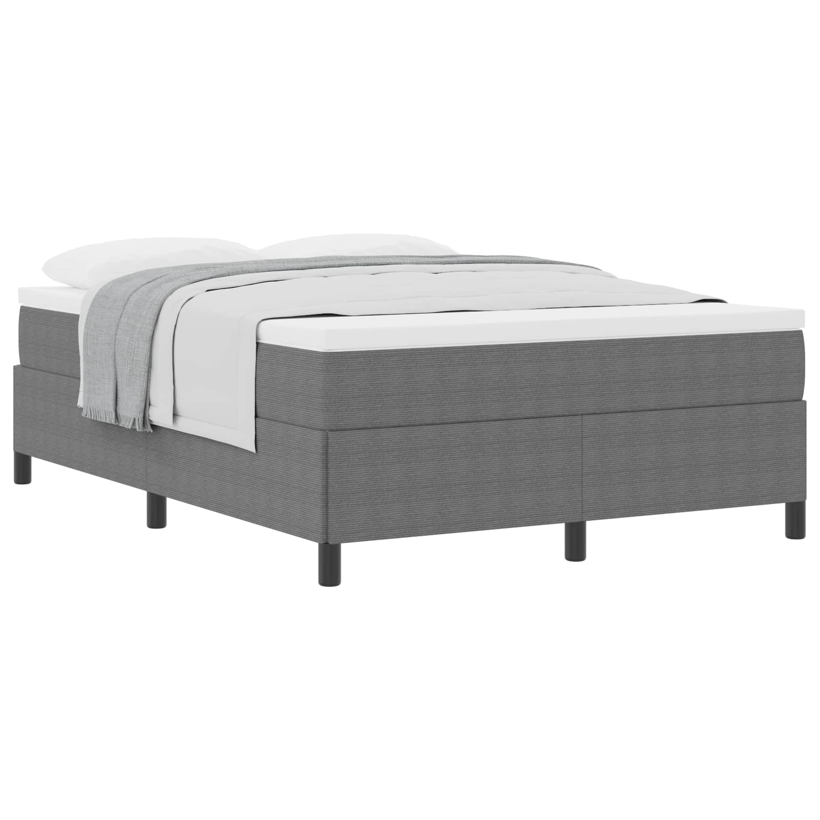 Boxspringbed Lichtgrijs 160 x 200 cm Katoen Stof is nu te koop bij PeponiXL, paradijselijk wonen!
