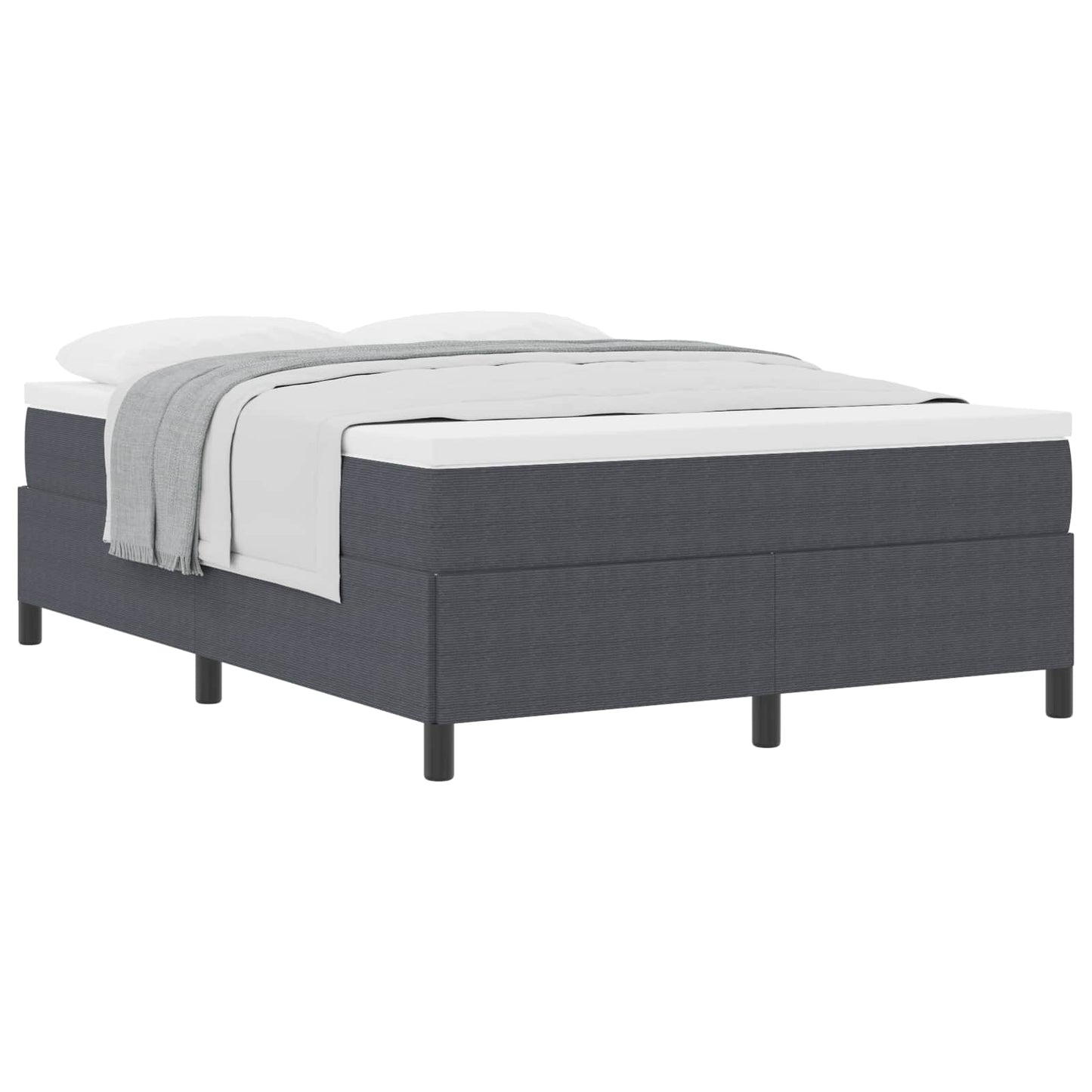 Boxspringbed Donkergrijs 160 x 200 cm Katoen Stof is nu te koop bij PeponiXL, paradijselijk wonen!