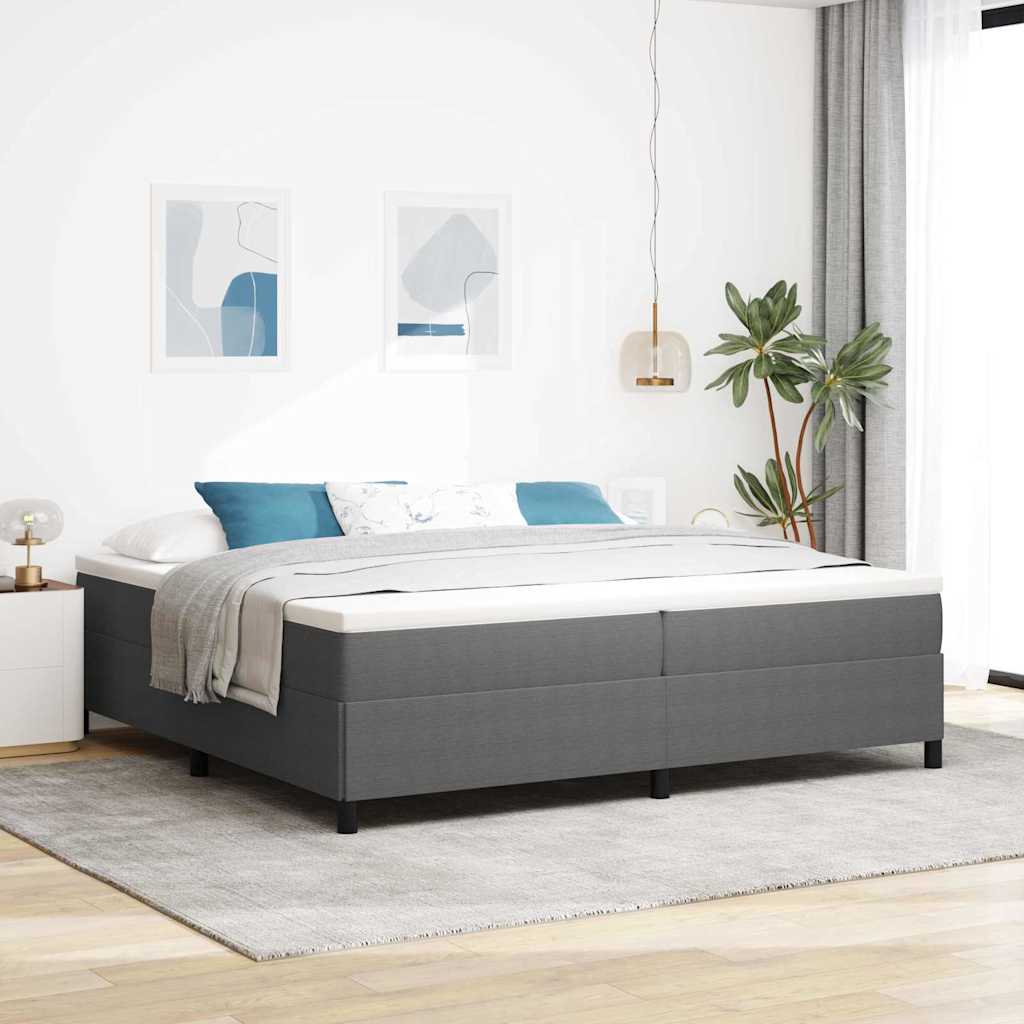 Boxspringbed Lichtgrijs 200 x 200 cm Katoen Stof is nu te koop bij PeponiXL, paradijselijk wonen!