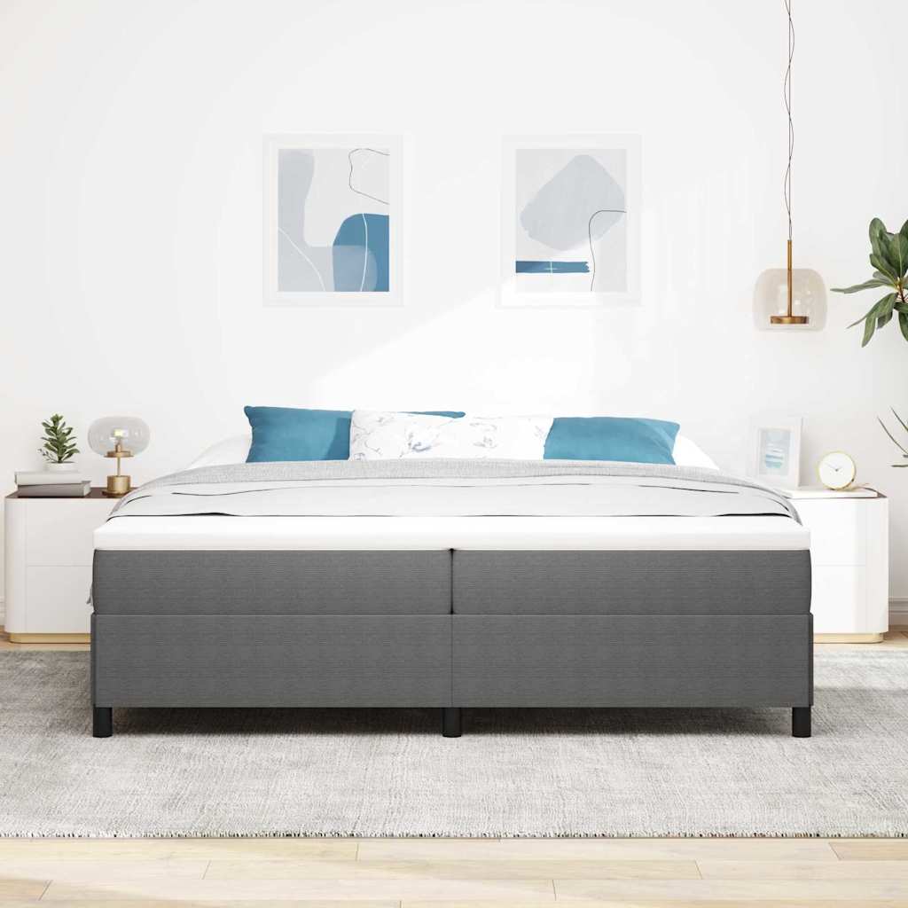 Boxspringbed Lichtgrijs 200 x 200 cm Katoen Stof is nu te koop bij PeponiXL, paradijselijk wonen!