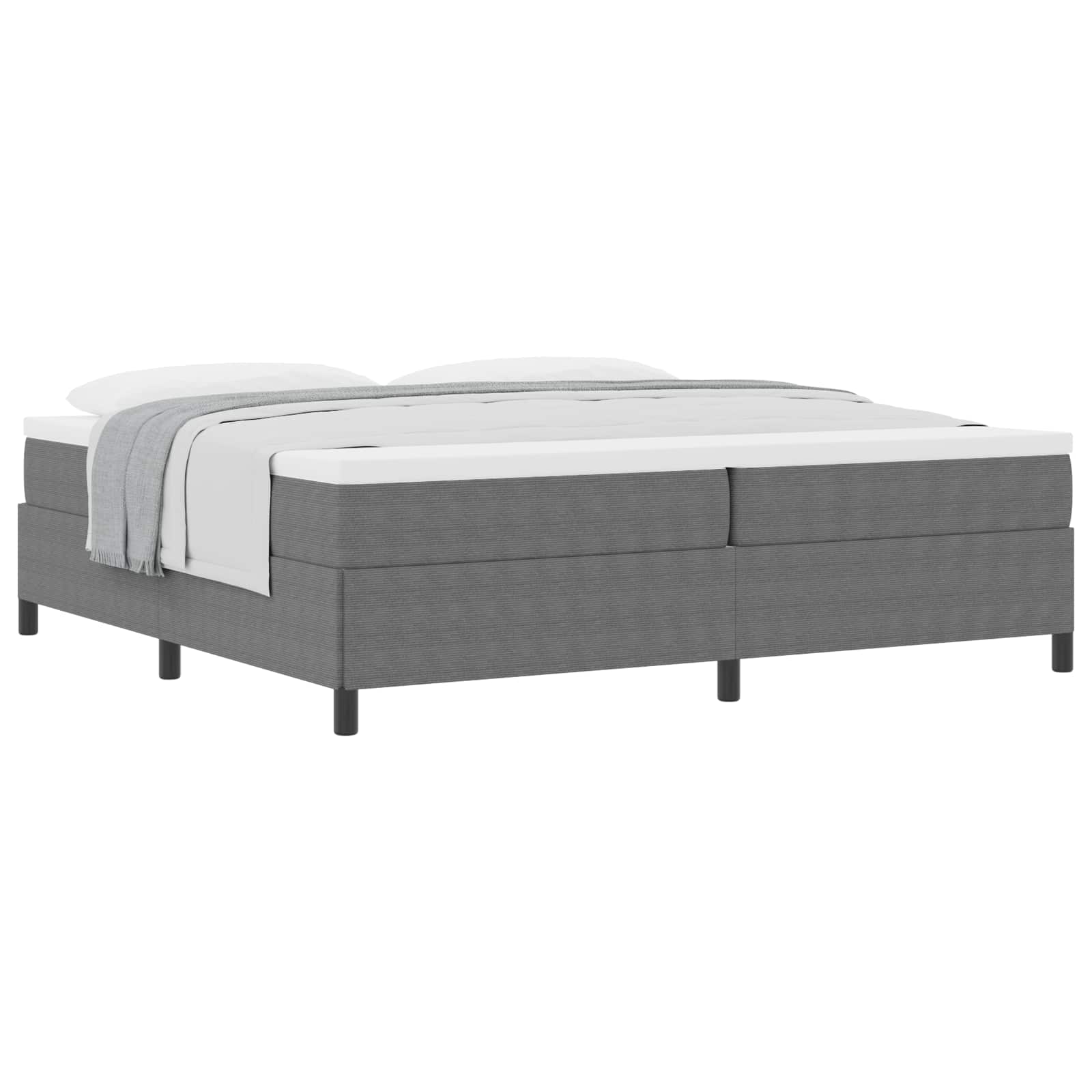 Boxspringbed Lichtgrijs 200 x 200 cm Katoen Stof is nu te koop bij PeponiXL, paradijselijk wonen!