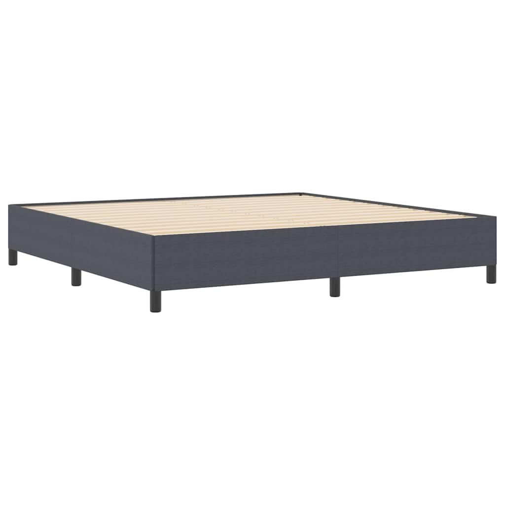 Boxspringbed Donkergrijs 200 x 200 cm Katoen Stof is nu te koop bij PeponiXL, paradijselijk wonen!