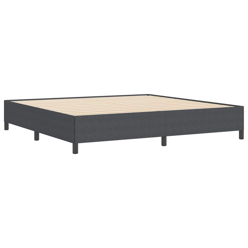 Boxspringbed Donkergrijs 200 x 200 cm Katoen Stof is nu te koop bij PeponiXL, paradijselijk wonen!
