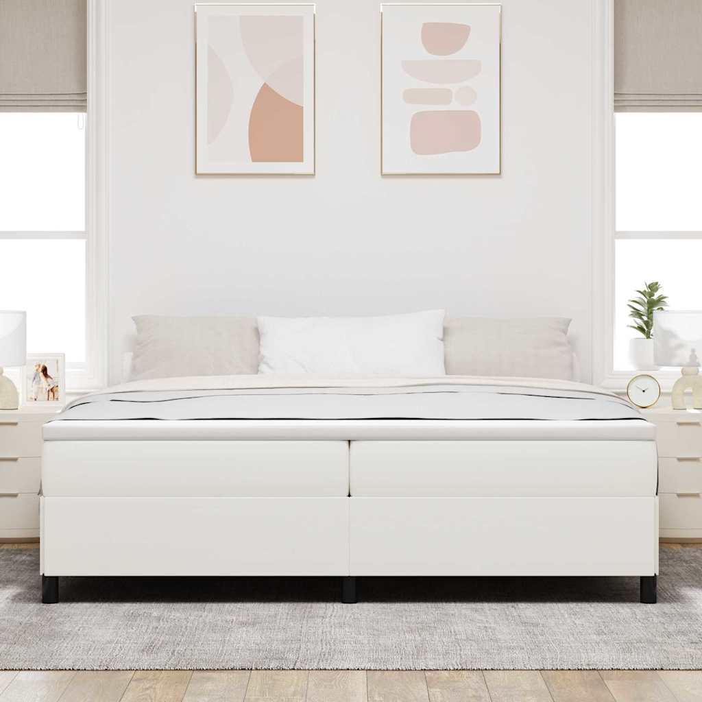 Boxspringbed Crème 200 x 200 cm Katoen Stof is nu te koop bij PeponiXL, paradijselijk wonen!