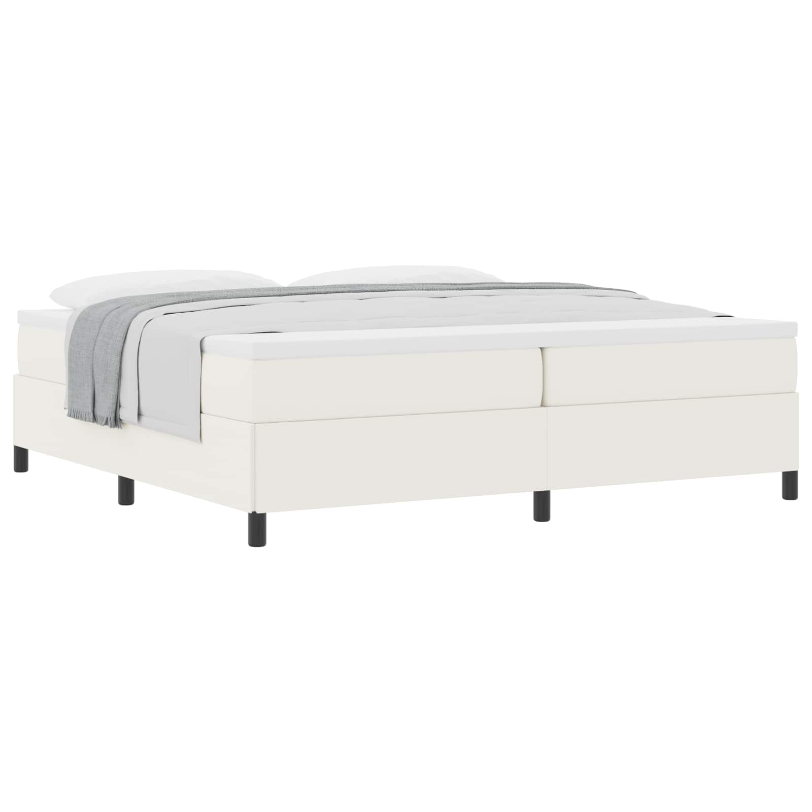 Boxspringbed Crème 200 x 200 cm Katoen Stof is nu te koop bij PeponiXL, paradijselijk wonen!