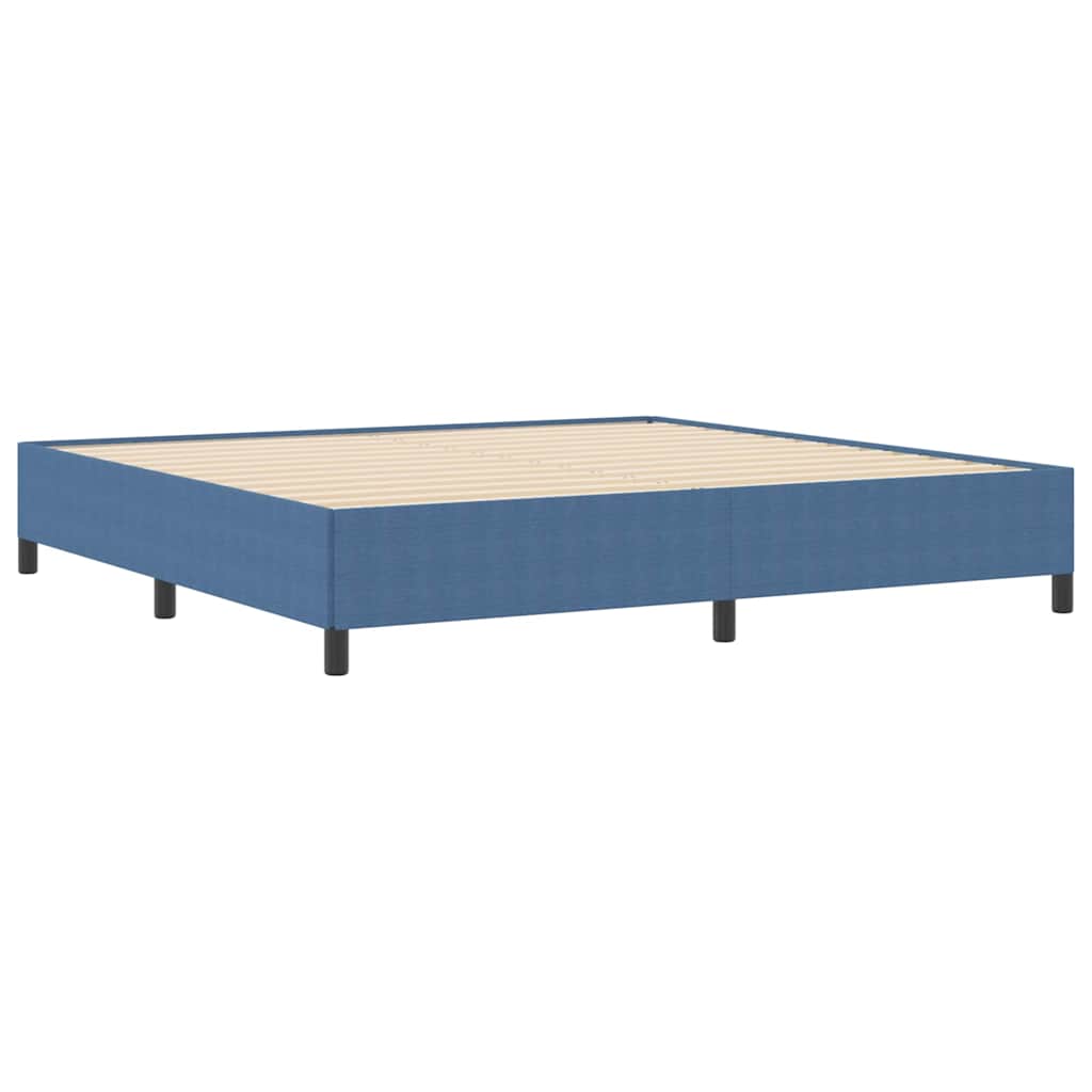 Boxspringbed Blauw 200 x 200 cm Katoen Stof is nu te koop bij PeponiXL, paradijselijk wonen!