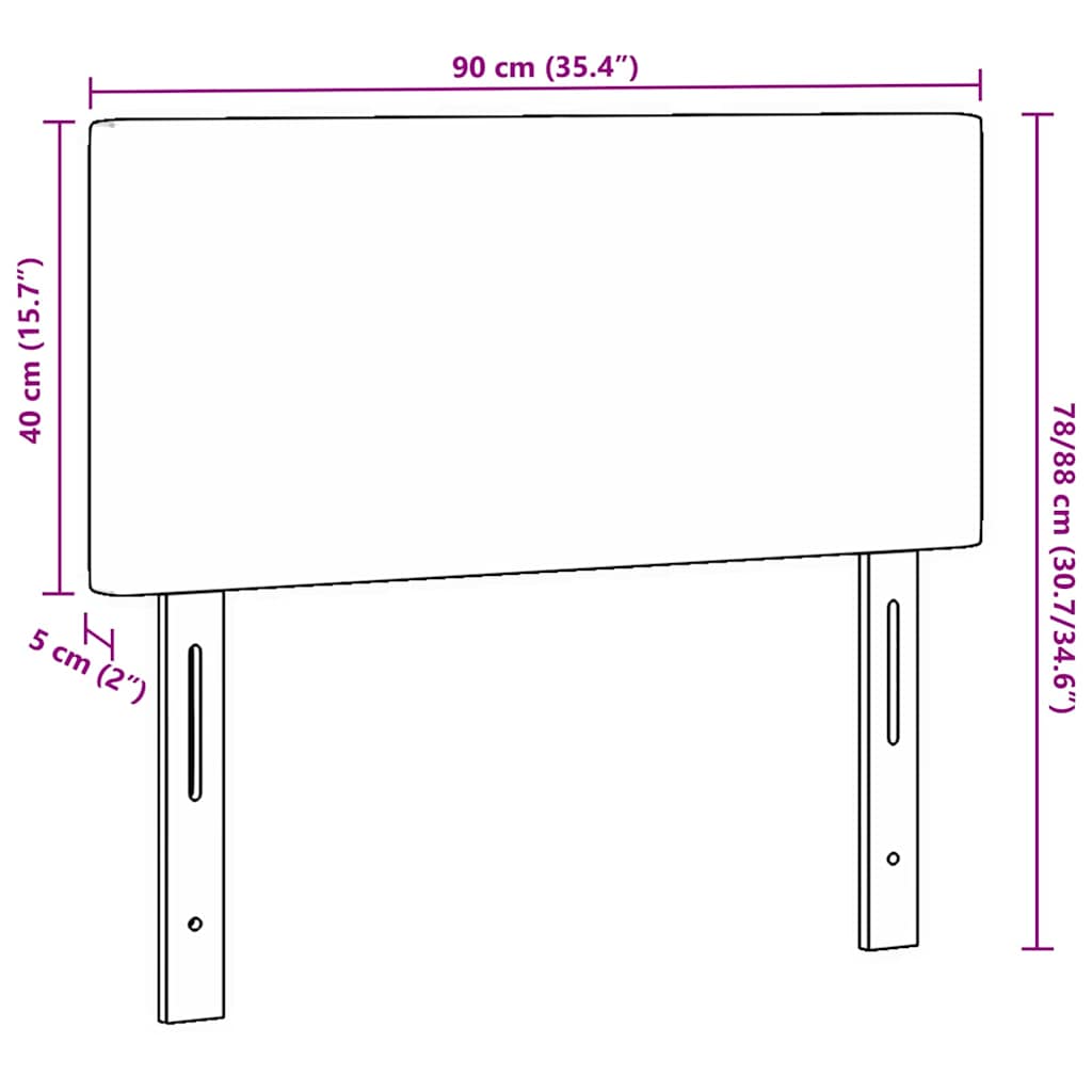 Hoofdbord Donkergrijs 90 cm Katoen Stof is nu te koop bij PeponiXL, paradijselijk wonen!