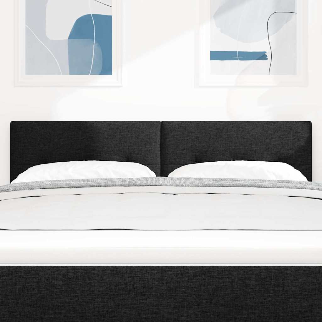 in hoogte verstelbaar hoofdbord Zwart 144 cm Stof is nu te koop bij PeponiXL, paradijselijk wonen!