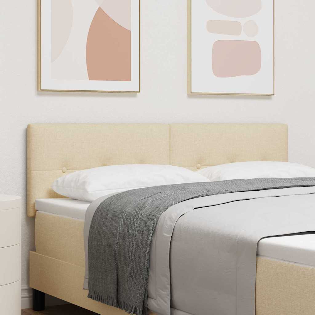 in hoogte verstelbaar hoofdbord Crème 144 cm Stof is nu te koop bij PeponiXL, paradijselijk wonen!