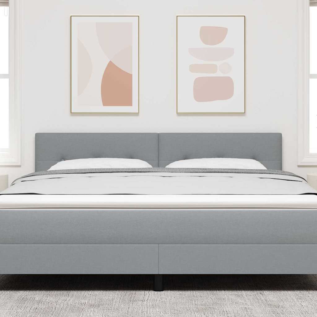 in hoogte verstelbaar hoofdbord Lichtgrijs 180 cm Stof is nu te koop bij PeponiXL, paradijselijk wonen!