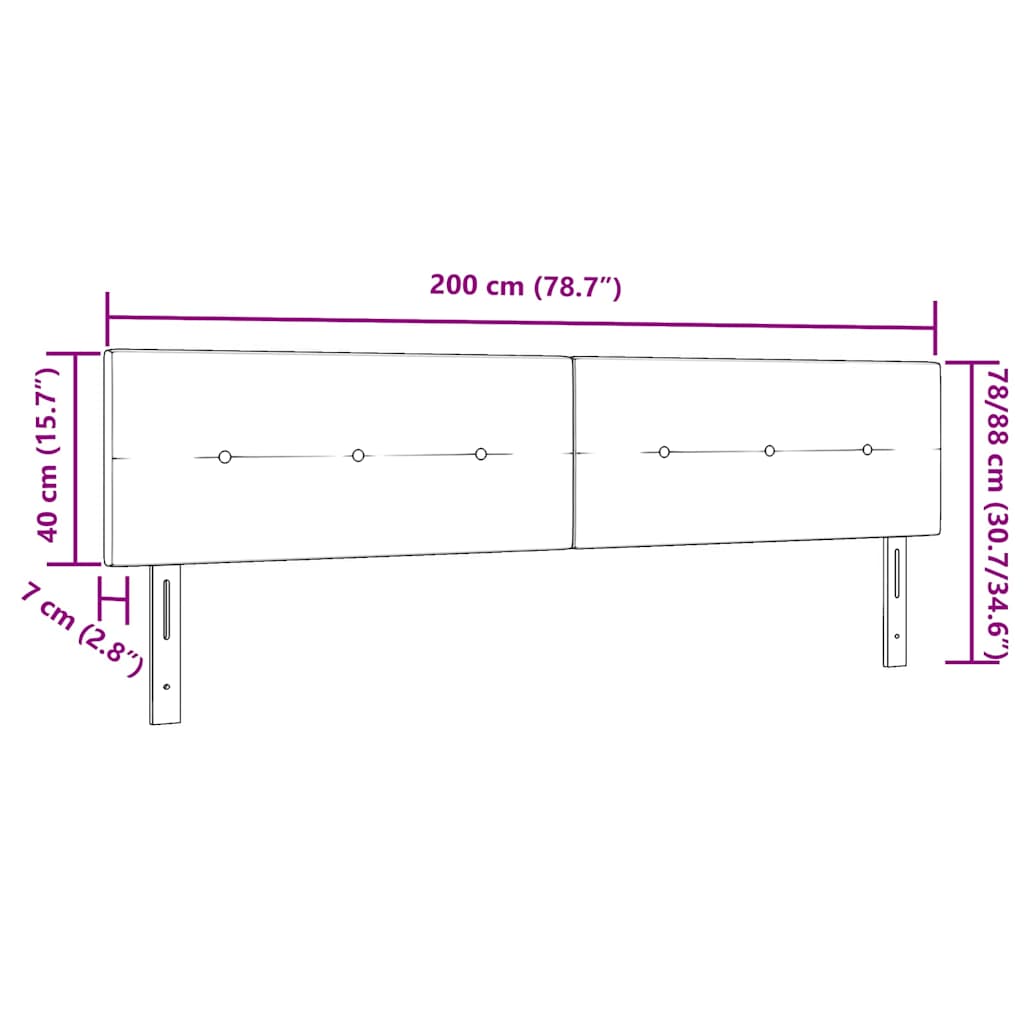 Hoofdbord Donkergrijs 200 cm Fluweel is nu te koop bij PeponiXL, paradijselijk wonen!