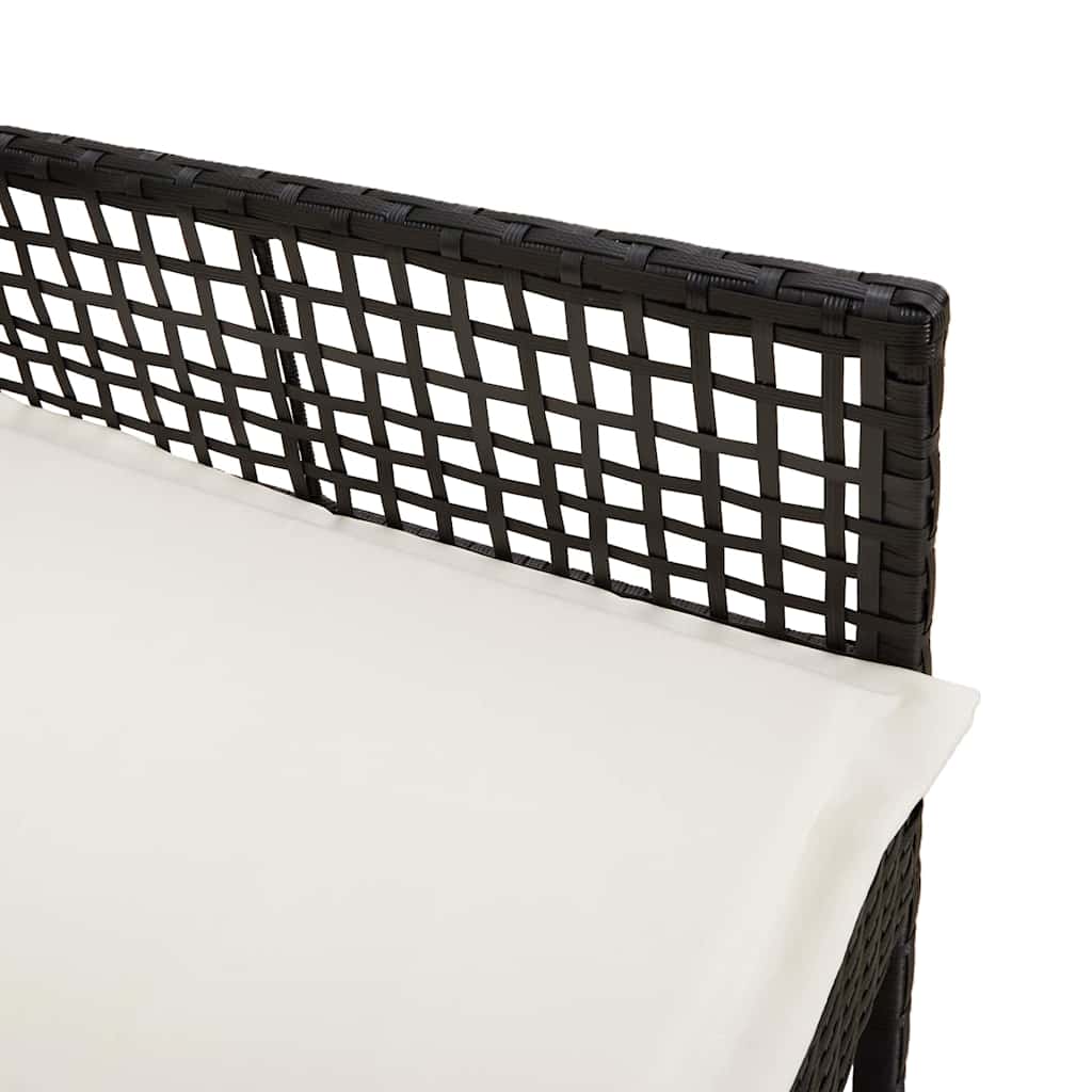 Tuinstoel met kussen 2 pcs Zwart 55 x 53 x 85 cm poly rattan is nu te koop bij PeponiXL, paradijselijk wonen!