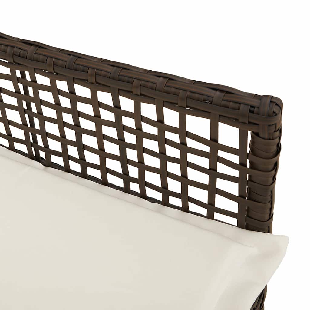 Tuinstoel met kussen 2 pcs Bruin 55 x 53 x 85 cm poly rattan is nu te koop bij PeponiXL, paradijselijk wonen!