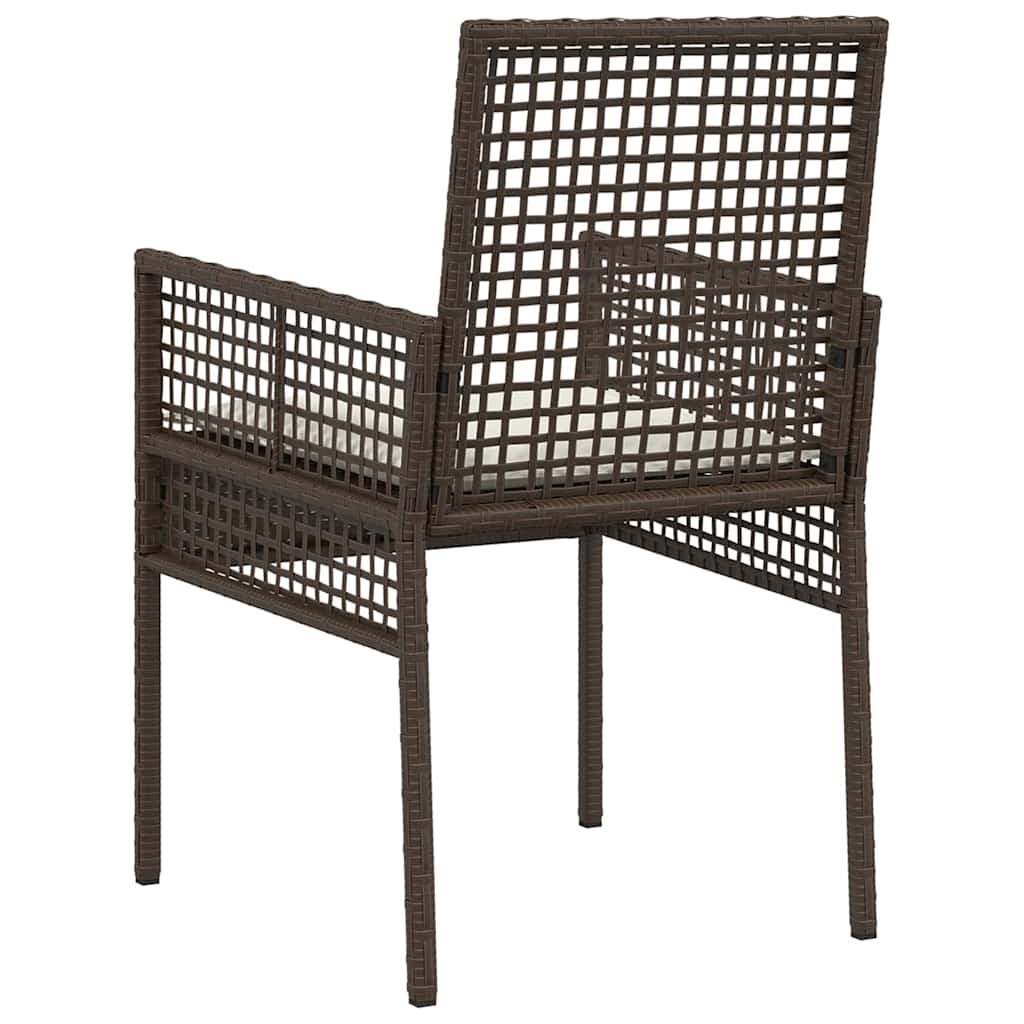 Tuinstoel met kussen 2 pcs Bruin 55 x 53 x 85 cm poly rattan is nu te koop bij PeponiXL, paradijselijk wonen!