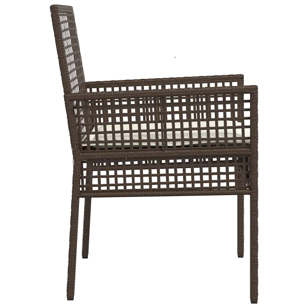 Tuinstoel met kussen 2 pcs Bruin 55 x 53 x 85 cm poly rattan is nu te koop bij PeponiXL, paradijselijk wonen!
