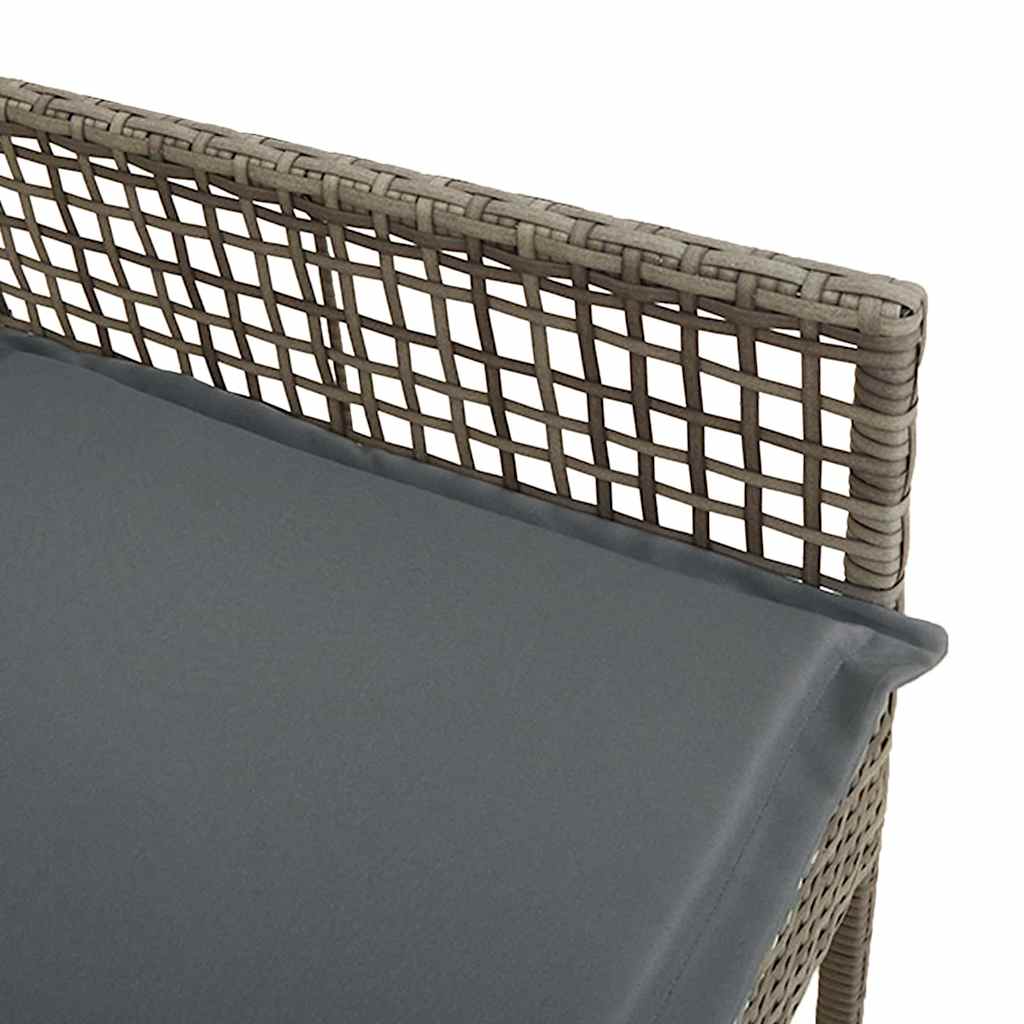Tuinstoel met kussen 2 pcs Grijs 55 x 53 x 85 cm poly rattan is nu te koop bij PeponiXL, paradijselijk wonen!