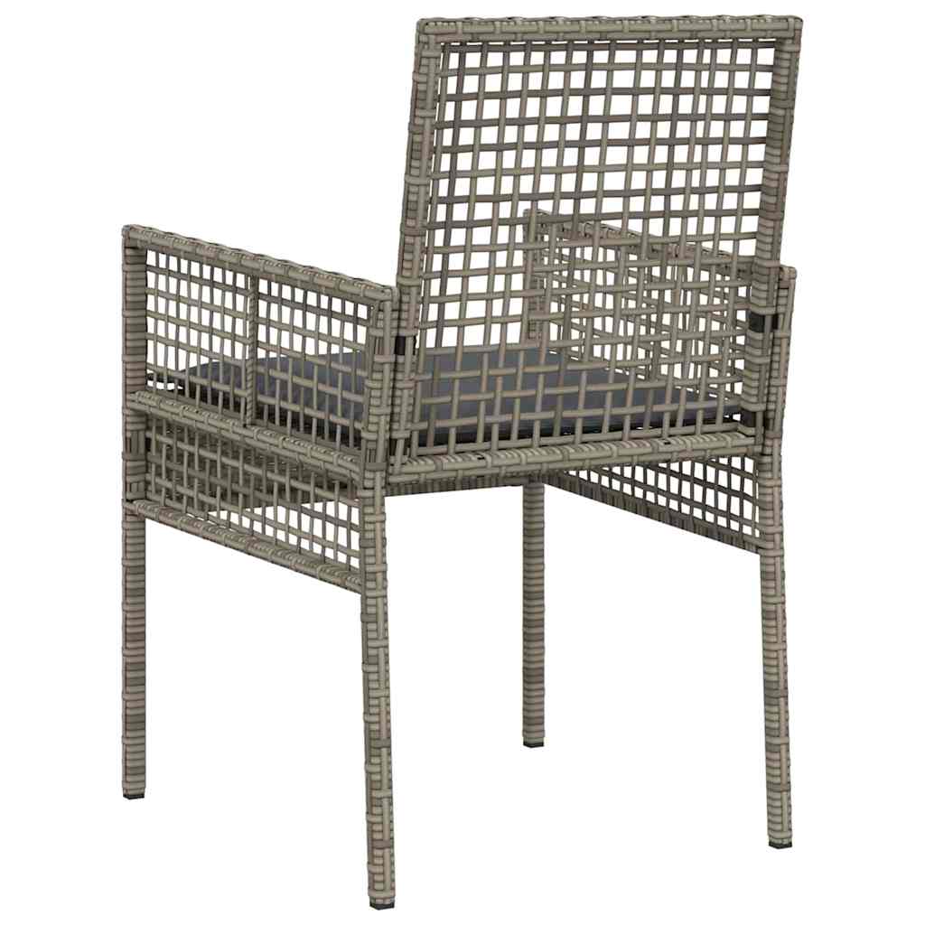 Tuinstoel met kussen 2 pcs Grijs 55 x 53 x 85 cm poly rattan is nu te koop bij PeponiXL, paradijselijk wonen!