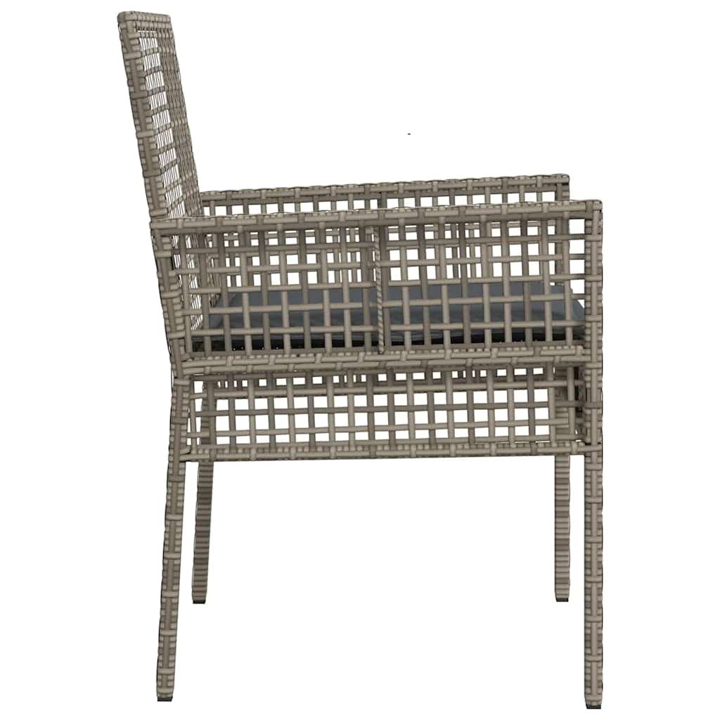 Tuinstoel met kussen 2 pcs Grijs 55 x 53 x 85 cm poly rattan is nu te koop bij PeponiXL, paradijselijk wonen!