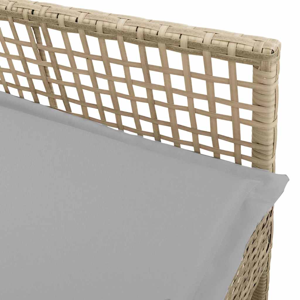Tuinstoel met kussen 2 pcs Beige 55 x 53 x 85 cm poly rattan is nu te koop bij PeponiXL, paradijselijk wonen!
