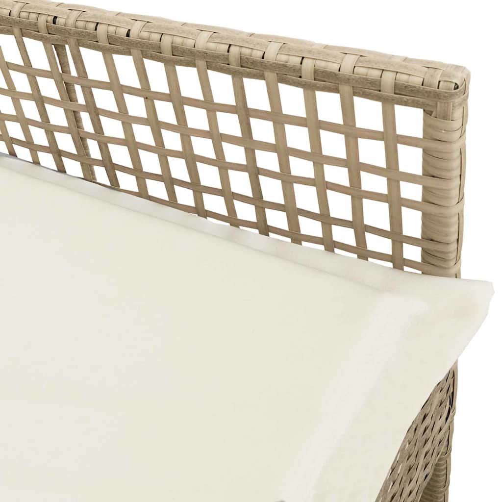 Tuinstoel met kussen 2 pcs Beige 55 x 53 x 85 cm poly rattan is nu te koop bij PeponiXL, paradijselijk wonen!