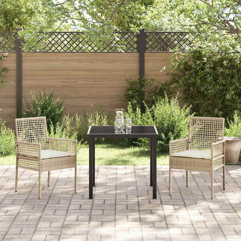 Tuinstoel met kussen 2 pcs Beige 55 x 53 x 85 cm poly rattan is nu te koop bij PeponiXL, paradijselijk wonen!