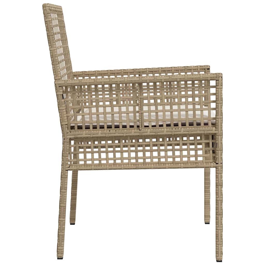 Tuinstoel met kussen 2 pcs Beige 55 x 53 x 85 cm poly rattan is nu te koop bij PeponiXL, paradijselijk wonen!