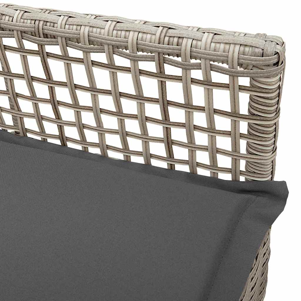 Tuinstoel 2 pcs Lichtgrijs 55 x 53 x 85 cm poly rattan is nu te koop bij PeponiXL, paradijselijk wonen!