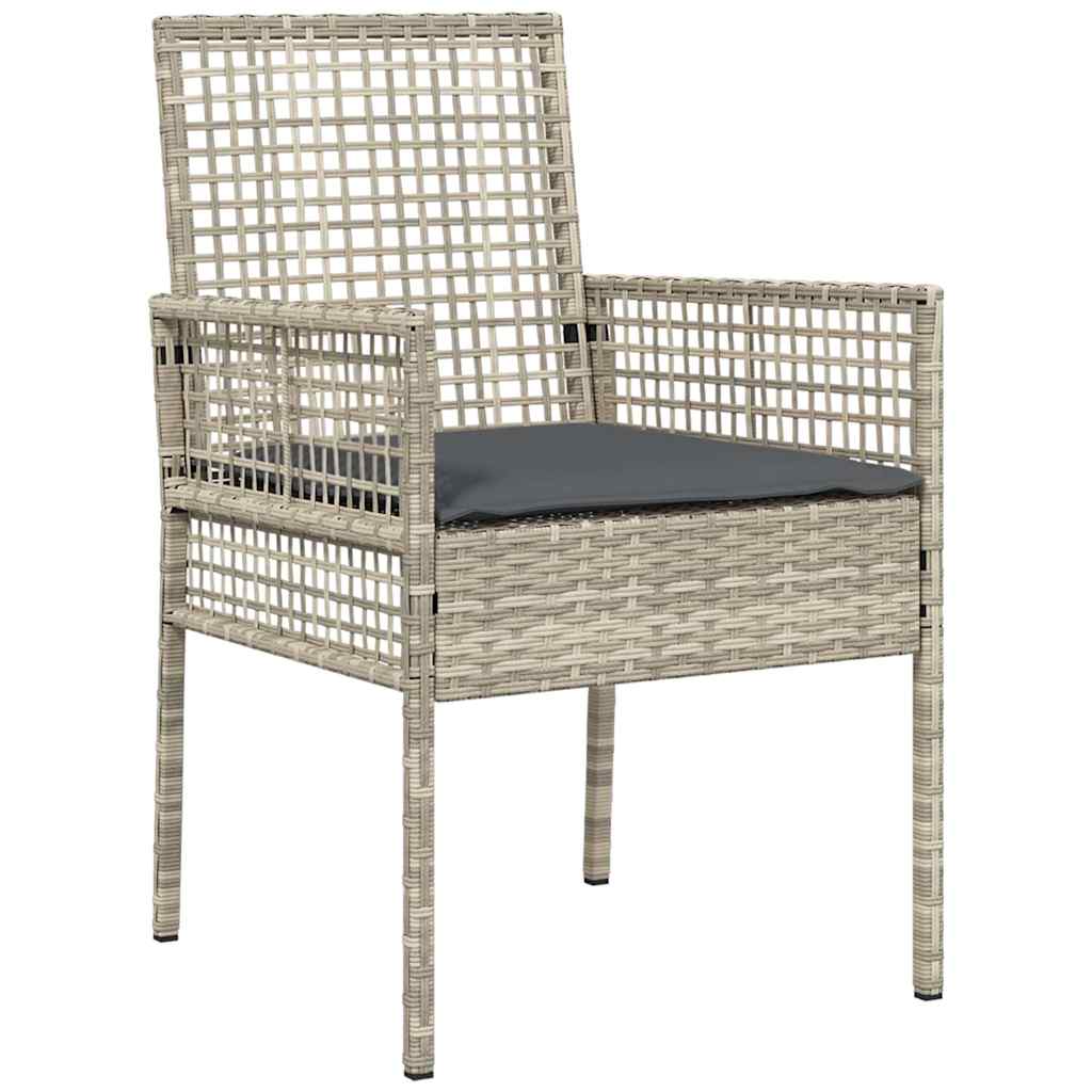 Tuinstoel 2 pcs Lichtgrijs 55 x 53 x 85 cm poly rattan is nu te koop bij PeponiXL, paradijselijk wonen!