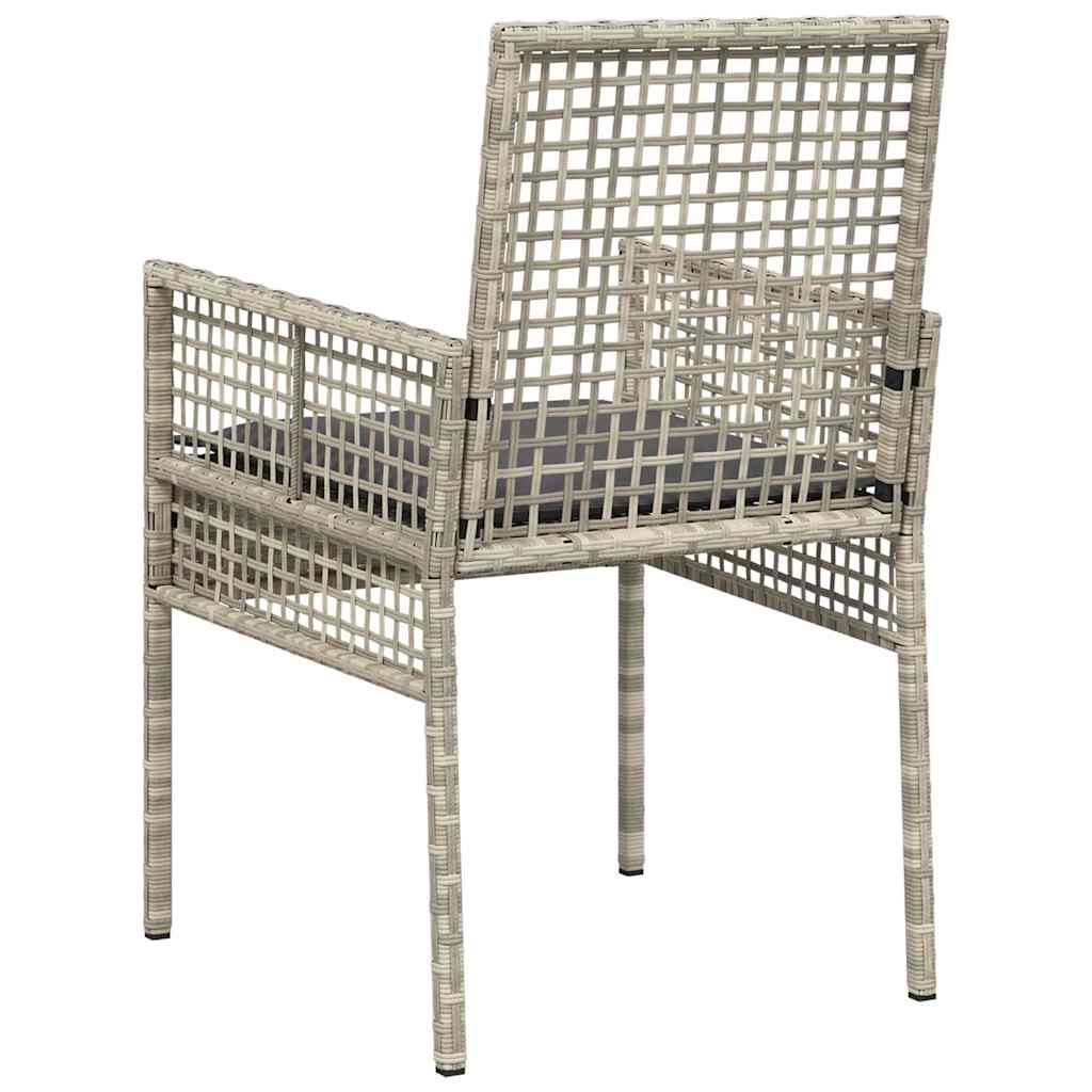 Tuinstoel 2 pcs Lichtgrijs 55 x 53 x 85 cm poly rattan is nu te koop bij PeponiXL, paradijselijk wonen!